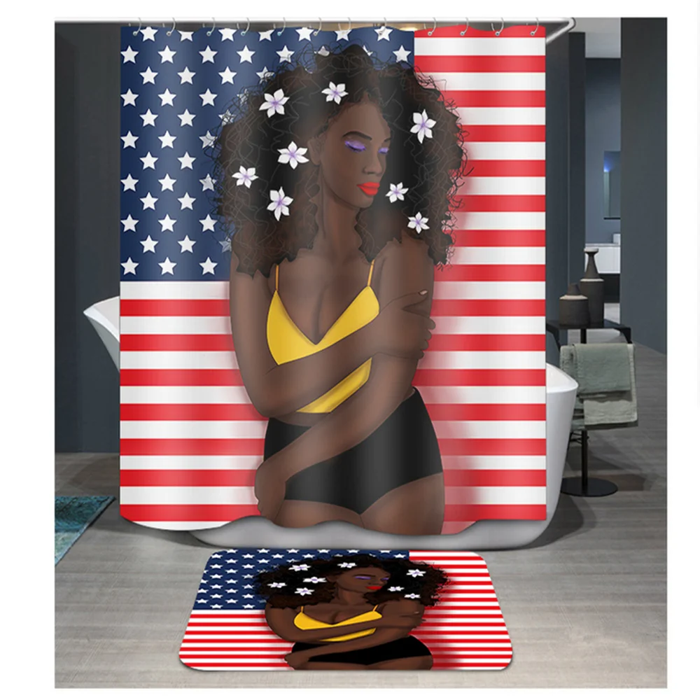 
Waterproof polyester customized shower curtain with your photo designs for bathroom 