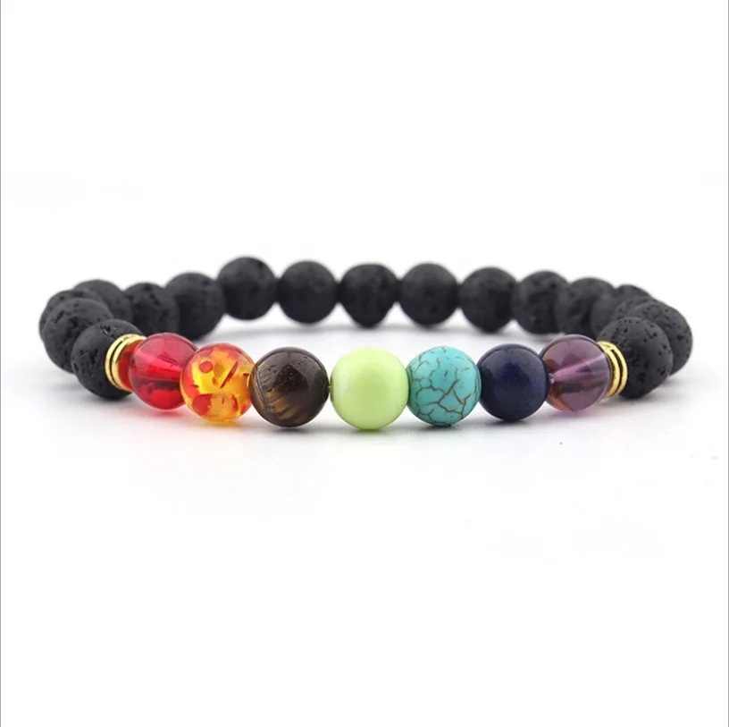 
Factory wholesale volcanic stone beads handmade custom bracelet 