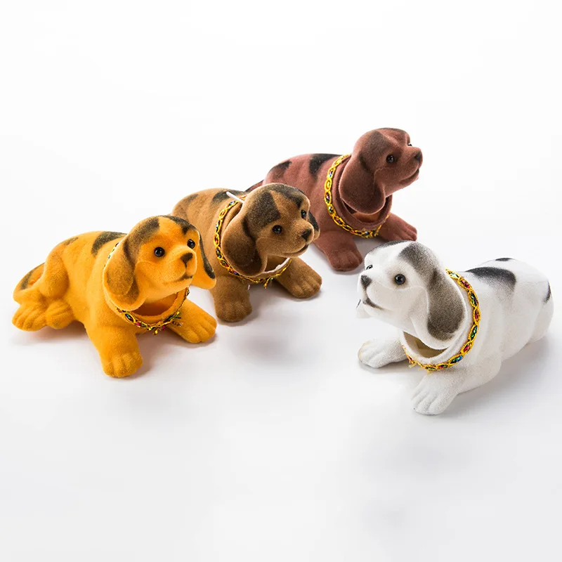 Factory Wholesale Car Simulation Gold Circle Small Shaking Head Dog Cute Gift Car Decoration