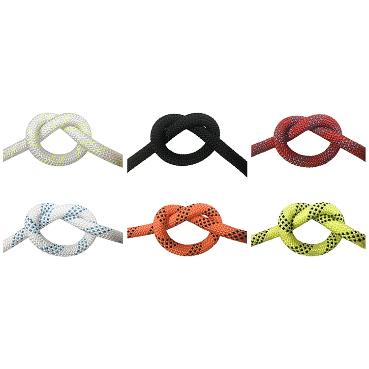 12mm OEM customized colored  solid braided polyester kernmantle rope