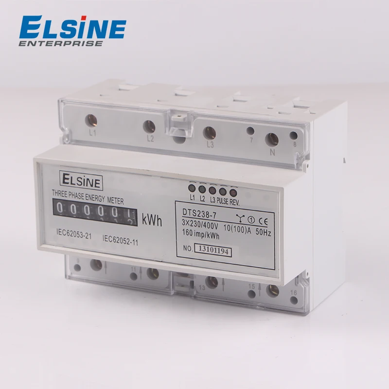 DDS238-7 mechanical lcd display Three phase din rail type watt hour energy meter