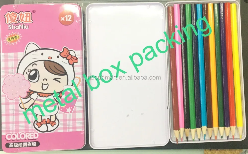 Promotional customized color pencil set with kraft paper package