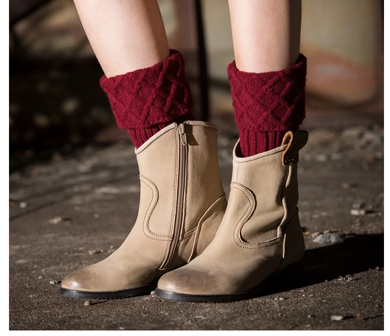 Fashion custom winter knitted women boot cuffs