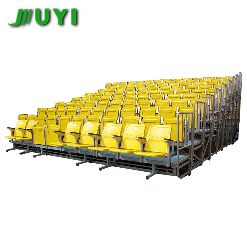 
JY-716 Factory Price Yellow plastic bleacher seats telescopic stand outdoor folding chair 