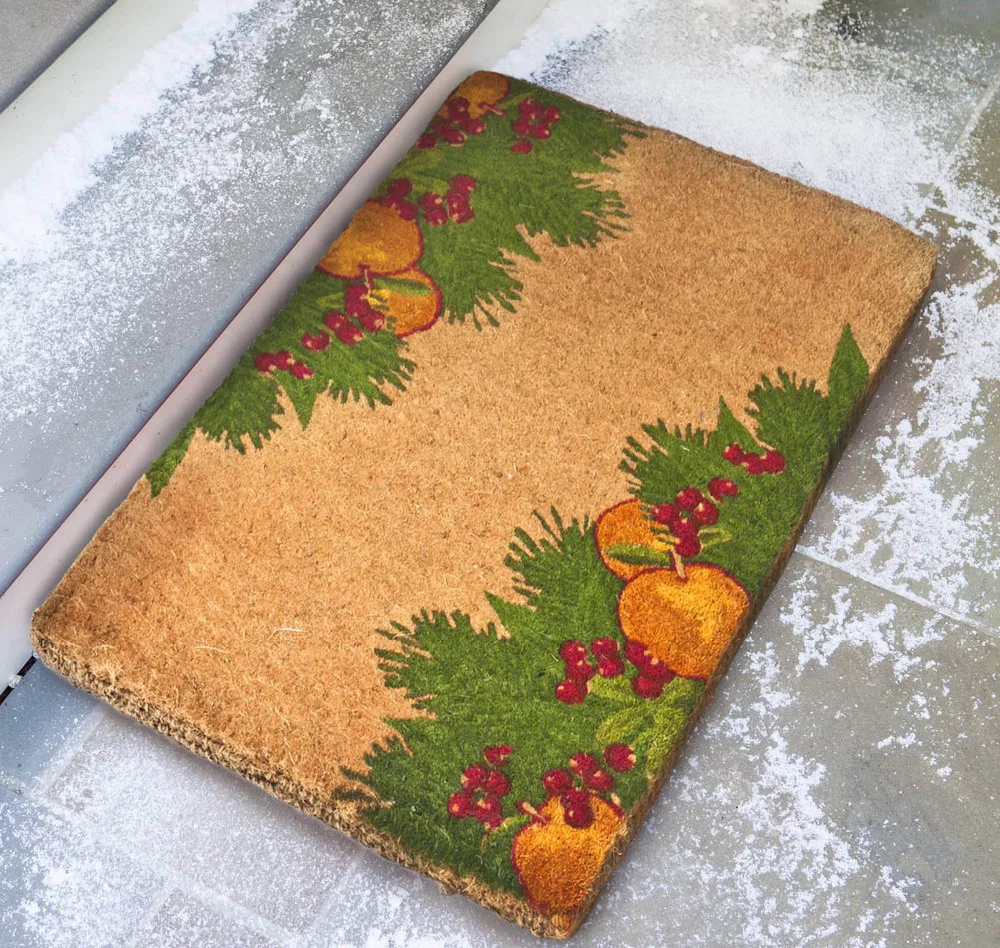 Printed Coco Coconut Fiber Coir Christmas Welcome Door Floor Mats