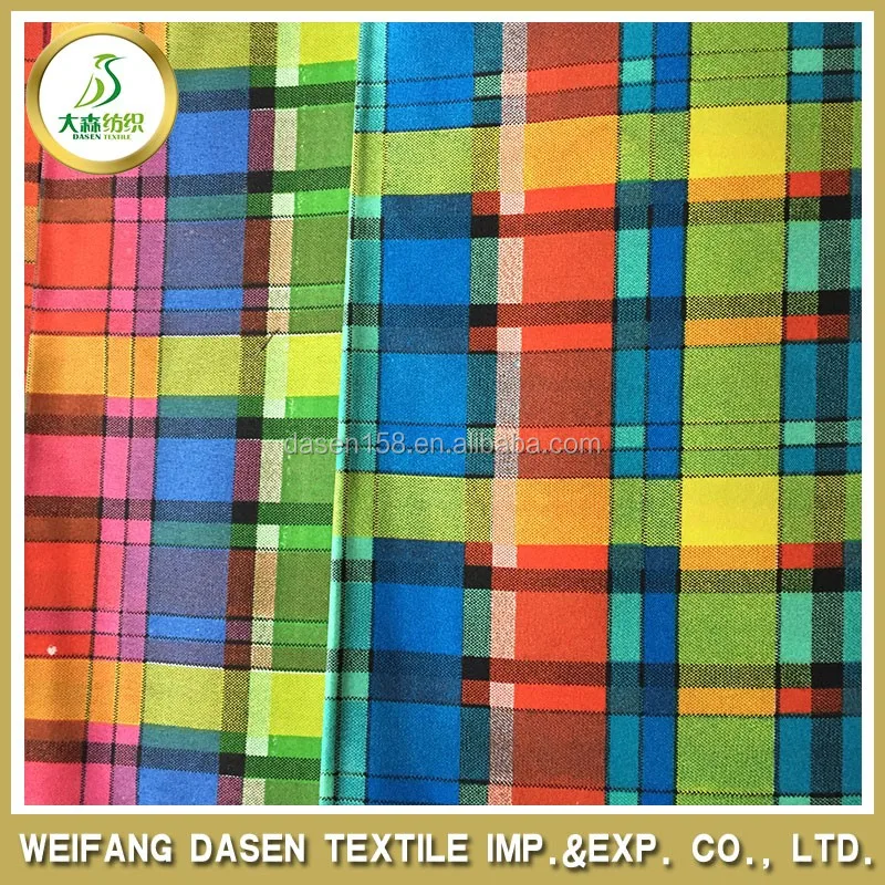 cotton check shirt fabric cotton fabric manufacturer 100% cotton yarn dyed shirting fabric