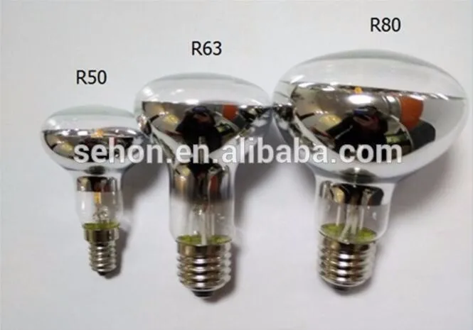 220v Globe Half Silver Mirror Led Filament Light Bulb A19 G80 G95 G125 4w 6w 8w E27