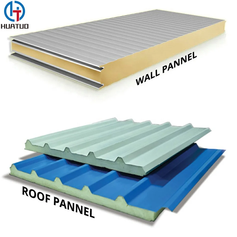 Steel Structure Prefabricated house use wall roof sandwich panels with Rock Wool/PU/EPS core