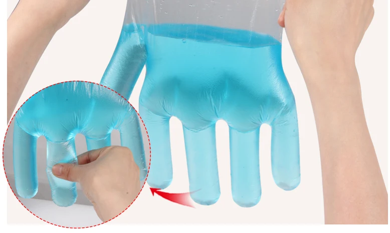 Heavy Duty food grade 6 Mil Thickness disposable polyethylene gloves for lobster eating food service