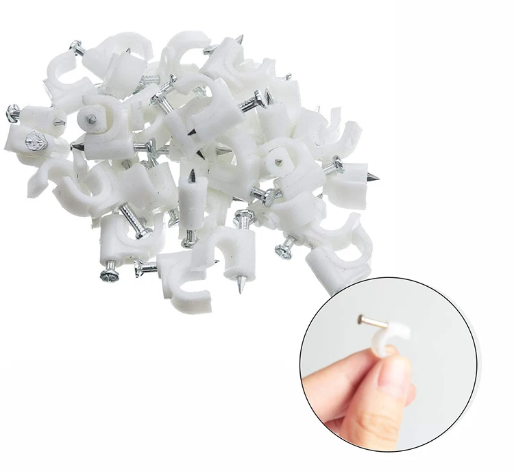 
BAOTENG round electrical wire cord plastic circle pvc nail cable clip 