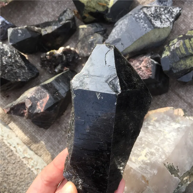 
Natural rough crystal stone raw obsidian stone specimen mineral for sale 
