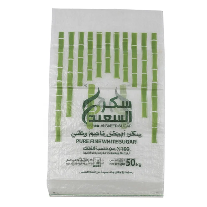 
Sugar use and flexo printing surface handling PP packaging bag sack for 50kg cane sugar rice flour grain 