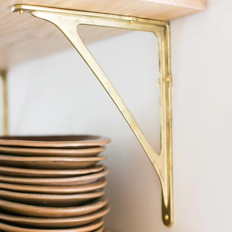 Solid Strong Brass Shelf Bracket Corner  Brace with Angle Bracket Fastener