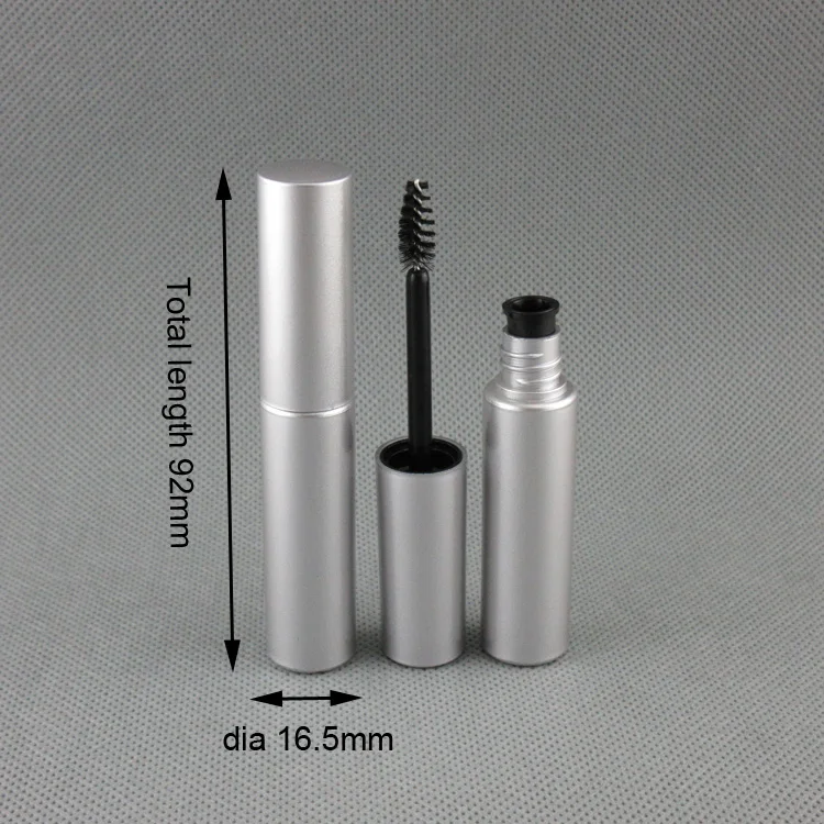 
Free shipping MOQ 500pcs TM-M6621 8ml matte silver round mascara bottle eye lash maker 