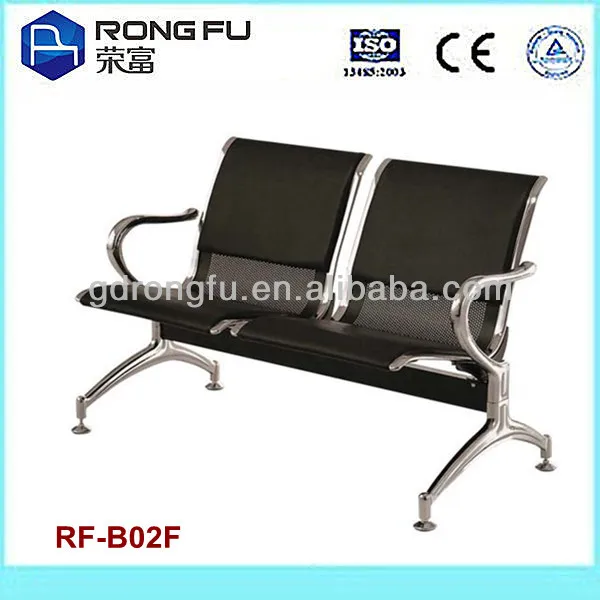 hospital airport public powder coated steel waiting chair