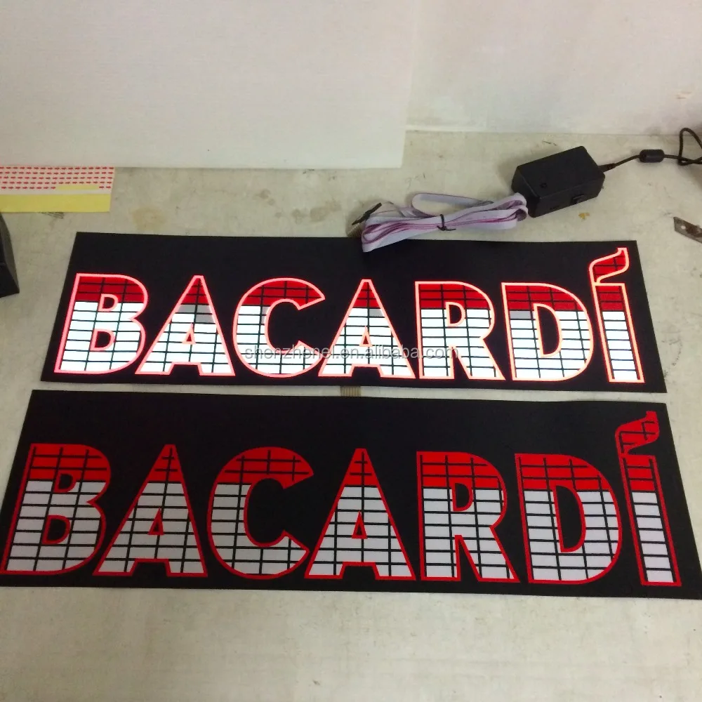 customized 55 x 14cm EL sound animated flash lighting poster