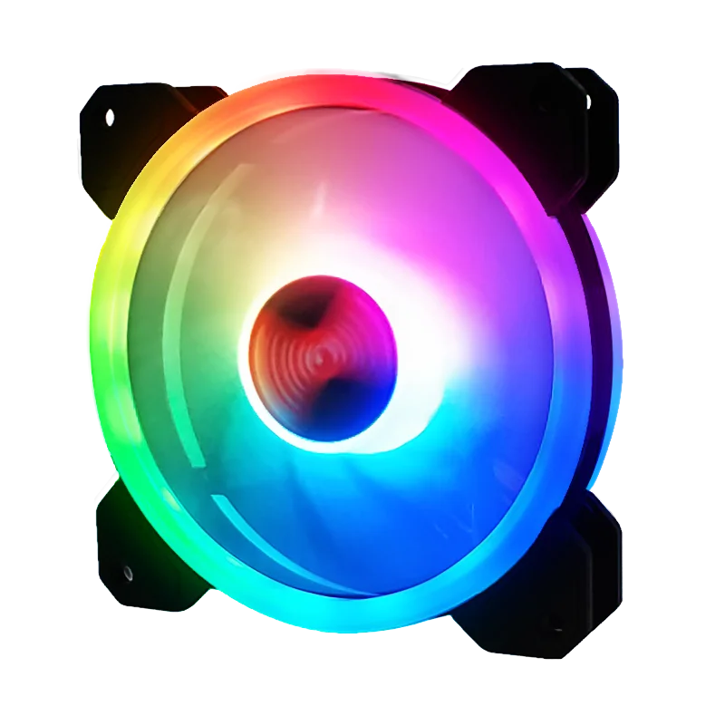 Coolmoon Sunshine 2 Factory Price PC RGB fan cooler Controller RF remote control Double aperture computer case 120mm rgb fan