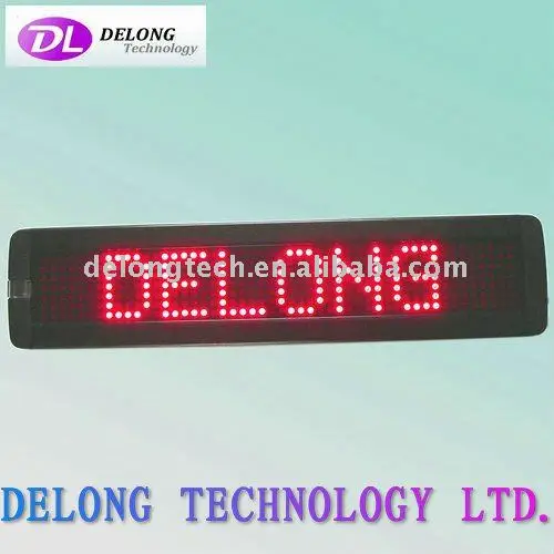 CE 7X50pixel P7.62mm red one line dot matrix scrolling text English indoor electronic scrolling sign with remote control