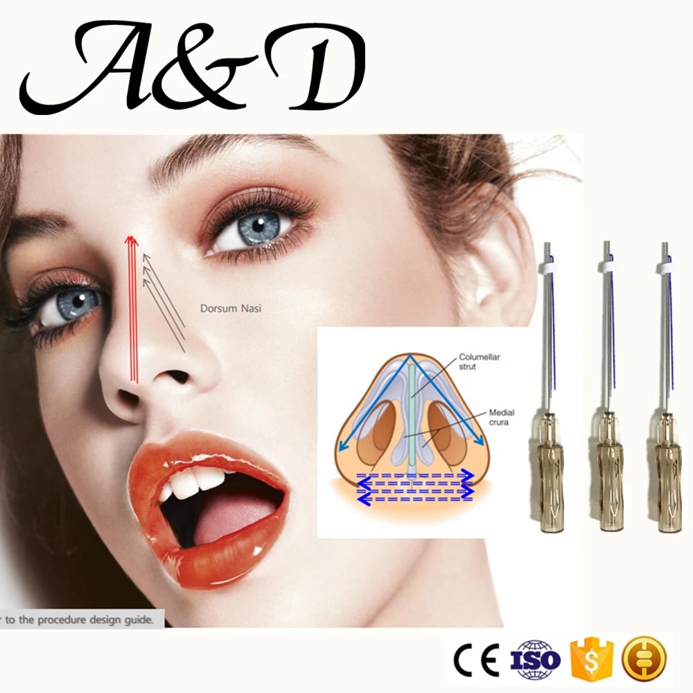 Free shipping Barbed thread PDO 19g50mm L Blunt for nose bridge hilos lifting
