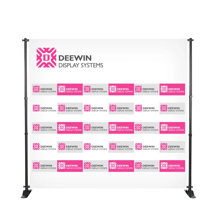 Telescopic trade show backdrop 8 x 8ft step and repeat frame Banner stand adjustable