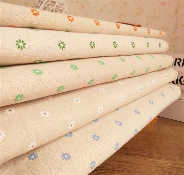 
wholesale daisy printed linen fabric for tablecloth/decorative cloth/sofa sets 
