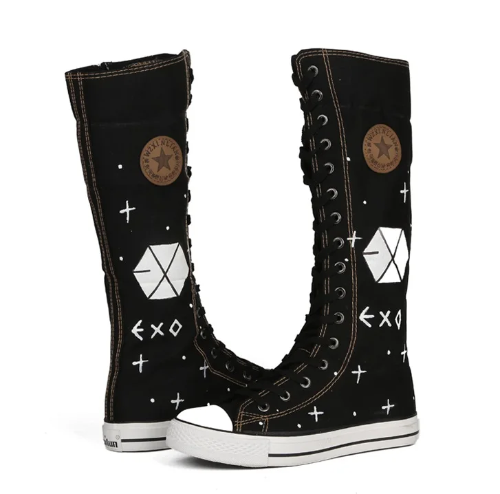 New Design Rubber Outsole Women Men Canvas Boot Wholesale Name Brand Shoes