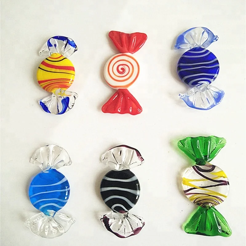 5cm Decorative colorful glass handmade candy