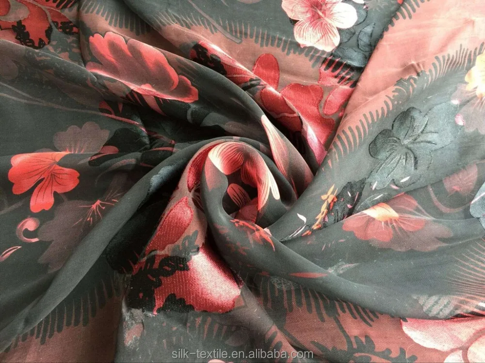 
printing and devour silk rayon satin fabric 