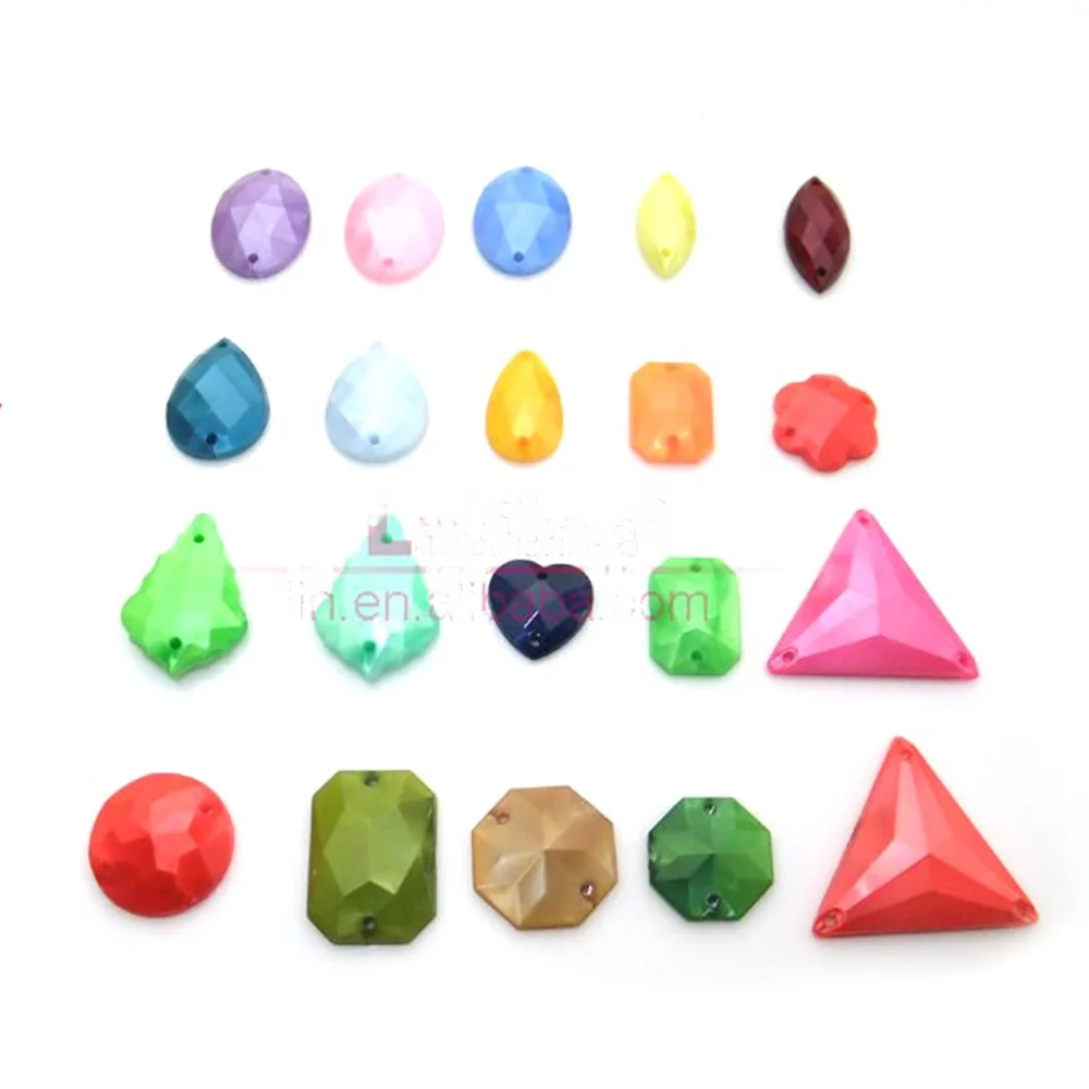various shapes flat back acrylic rhinestone with high quality