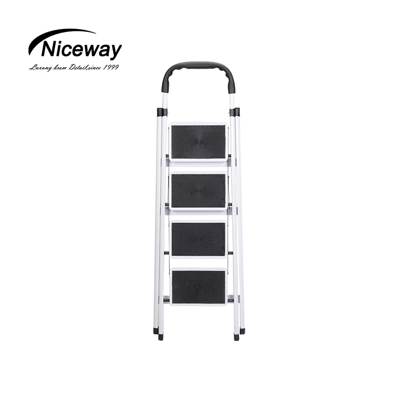 Portable aluminum telescopic steel folding step ladders