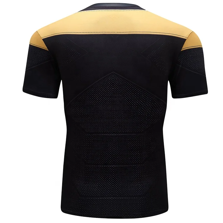 Mens polyester sports tshirt x-men costume short sleeve superhero tshirt