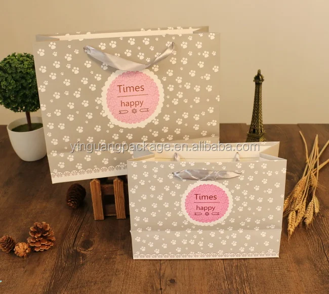 Different Types of Customised Paper Gift Shopping Bags With Satin Handles