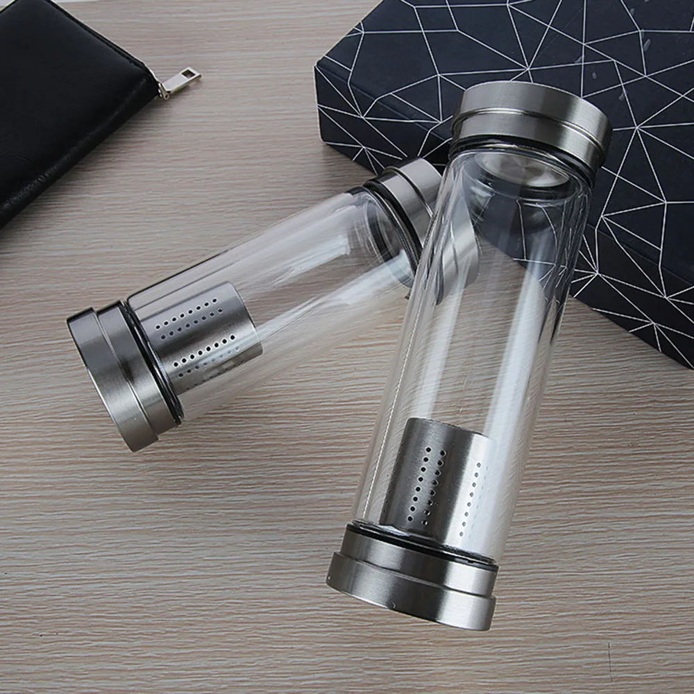 CHUFENG High Borosilicate Glass Tea Filter Water Bottle