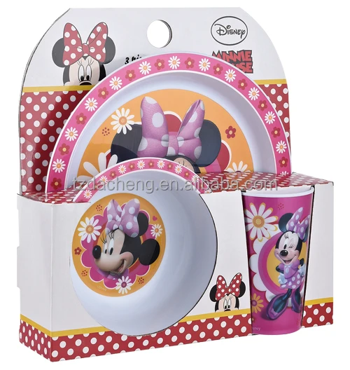 Super Markets Unique Design Hot Sale Customized Reusable Printing Plastic Plate Set Dinnerware set