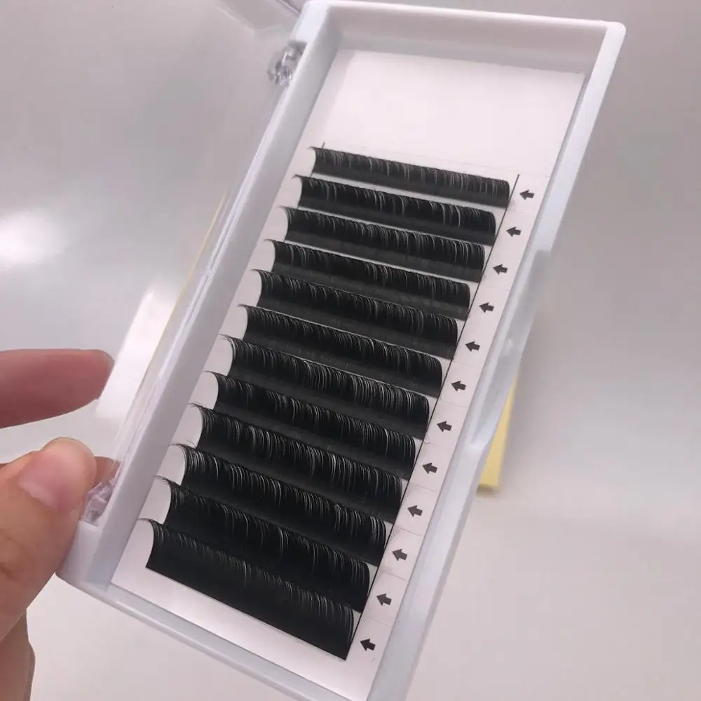Korean PBT Fiber 0.20mm Private label Individual Lashes ellipse flat Eyelash Extensions