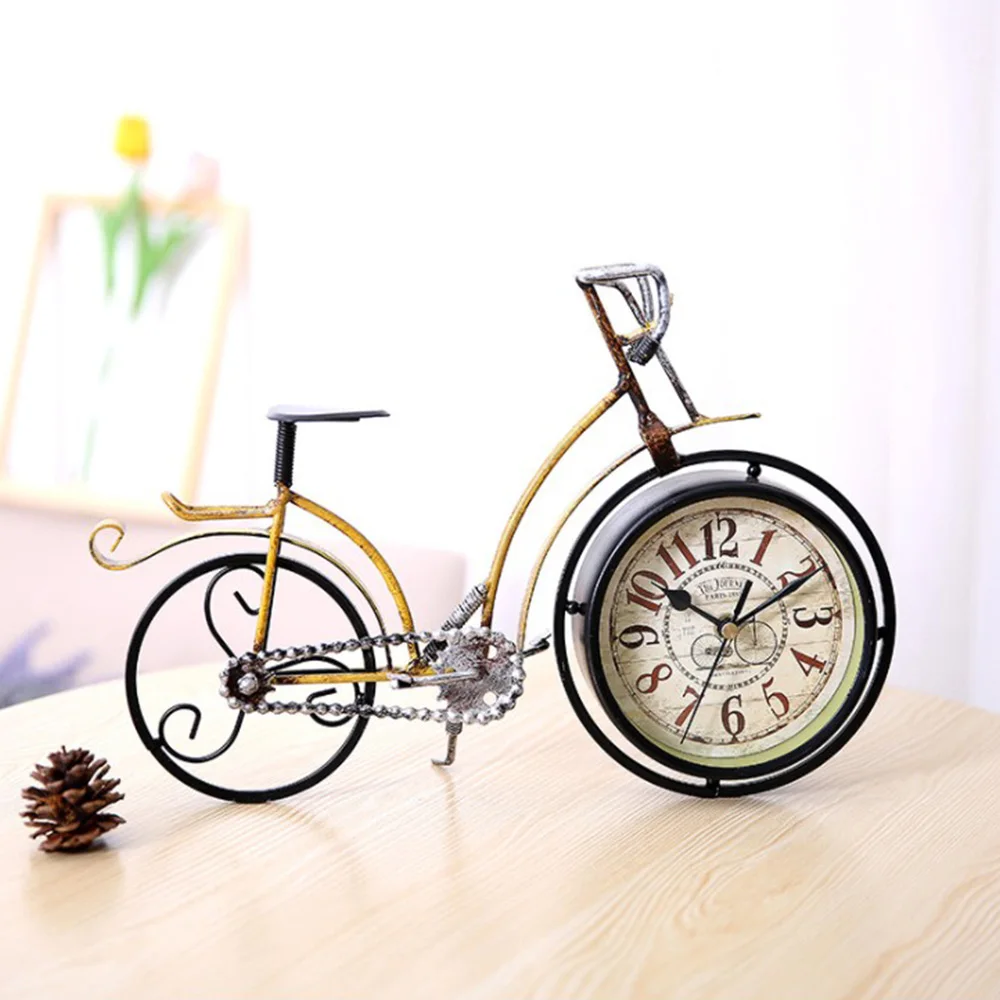 Vintage Iron Bicycle Shaped Table Clock