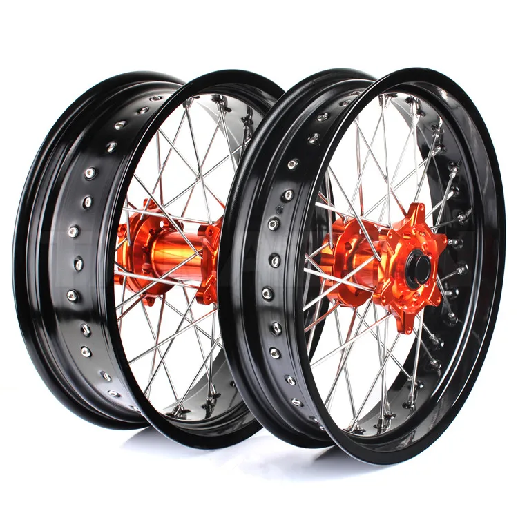 Supermoto Motocross Spoke Rims Wheels sets for KTM