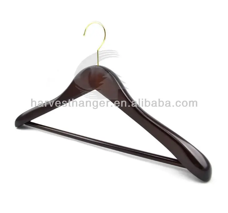 Vintage standard premium cheap pretty wooden closet jacket coat clothes black hangers