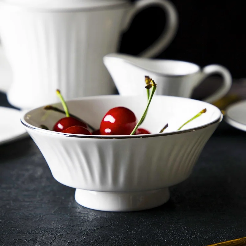 Best Selling Pure White Dinner Thali Set, Fine English Bone China