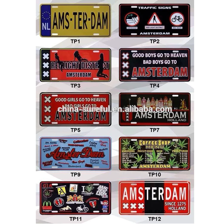 Decorative license plate, blank tin sign printing, vintage tin signs