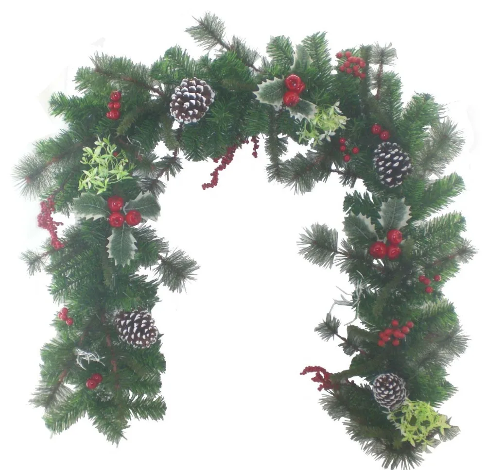 Специальное искусственное зеленое растение Рождественская сосновая гирлянда из ПВХ с соснами для украшения двери от 1,8 м до 20 м