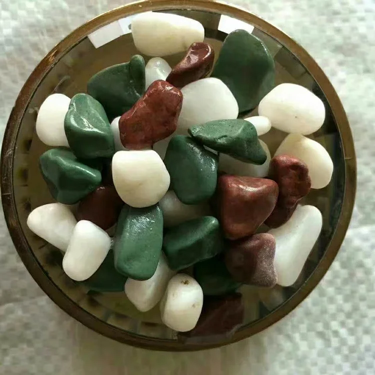 Outdoor Landscaping Cobble Garden Small Pebbles Tumbled Round Mixed Colored Gravel Paving Ballast Crushed Stone Chips For Sale