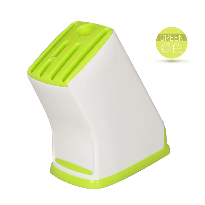 Kitchen Plastic Knife Block Knife Holder with Slots for Scissors and Sharpening Rod
