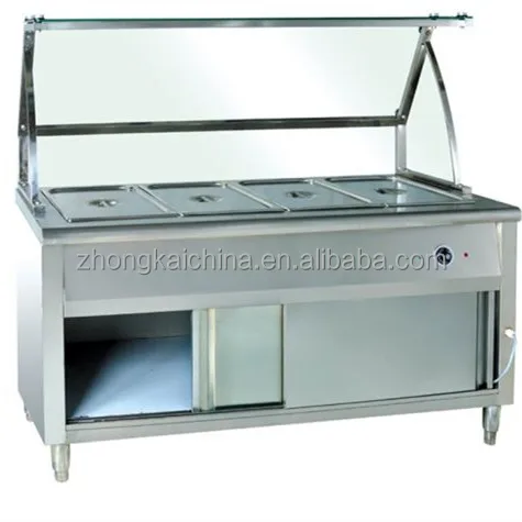 High Quality 4 PanStainless Steel Fast Food Buffet Dispay/Warmer Trolley