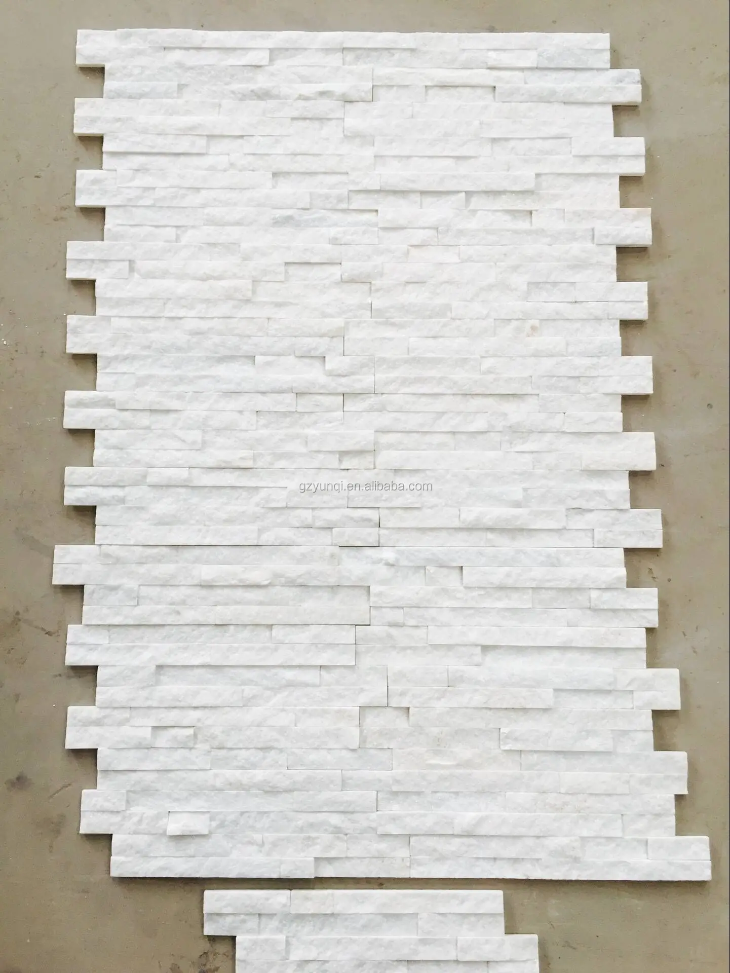 Pure White Quartz Natural Slate Stacked Stone Veneer wall Panels Cladding for decorative Landscape
