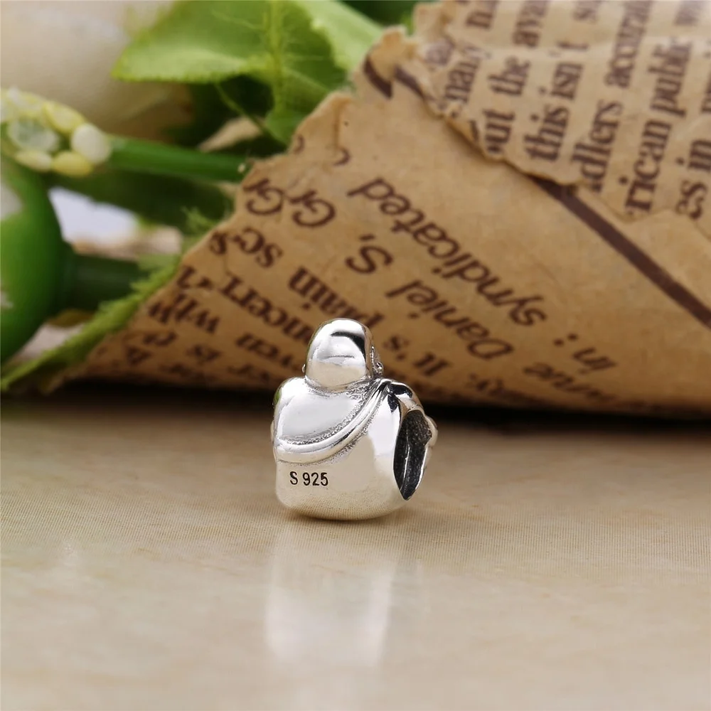 925 Sterling Silver Buddha Charms Beads For DIY Jewelry Marking Lucky Patron Saint Bless Bead Fit Original Bracelet