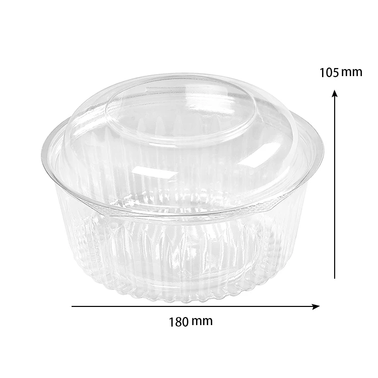 
Fruit storage container plastic biodegradable food containers 32oz plastic salad bowl with lid 