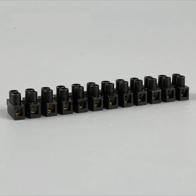 Заводская прямая продажа, Клеммная колодка, 12 полюсов, 3/6/10/15/30/60/100A PE/PP/PA, упаковка из 10 шт.