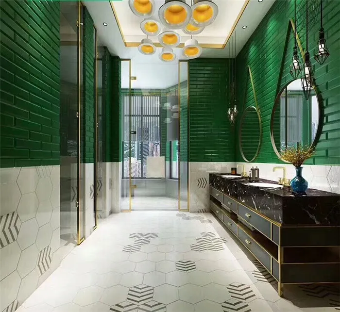 Bathroom swimming pool tile bathroom border tile green colors