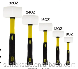 
white Rubber hammer with Fiberglass handle high quality 